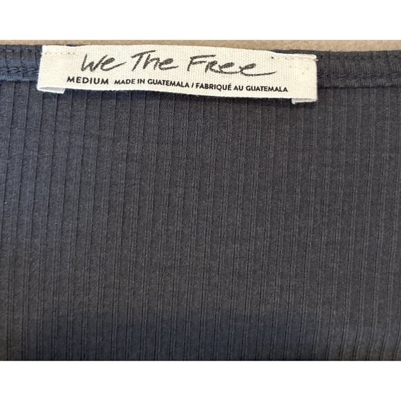 We the Free Ribbed Square Neck Cropped Ribbed Top Charcoal Gray Size M NWT - Picture 5 of 8